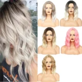 Wig chemical fibre middle parting gradient colour wig - Image 6