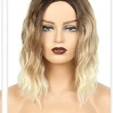 Wig chemical fibre middle parting gradient colour wig - Image 3