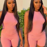 Straight Hair Black Human Hair 13*4 Lace Wigs - Image 1