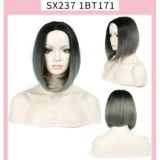 Chemical fibre female blonde short straight bangs wig - Image 2