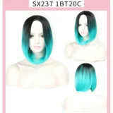 Chemical fibre female blonde short straight bangs wig - Image 3