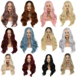 silk full head set long curly hair Wigs chemical fibre - Image 3