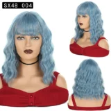 Corn hot head cover short curly hair with bangs - Image 2