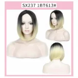 Chemical fibre female blonde short straight bangs wig - Image 8