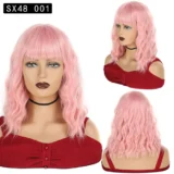 Corn hot head cover short curly hair with bangs - Image 3