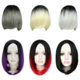 Chemical fibre female blonde short straight bangs wig - Image 9