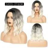 Wig chemical fibre middle parting gradient colour wig - Image 4