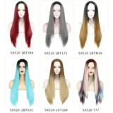 Medium Straight Dyed Wigs Long Straight Hair - Image 3