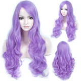 Body wave Purple chemical fibre long curly hair wig - Image 4