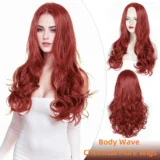 Body Wave Orange Red Wig long hair big wave - Image 1