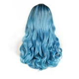 Body Wave Baby Blue Hair Chemical Fibre Gradient wigs - Image 3
