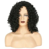 Afro wig small curly medium length wig curly black wig - Image 4