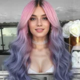 Wave coloured wig gradient long wig chemical fibre - Image 1