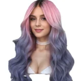 Wave coloured wig gradient long wig chemical fibre - Image 4