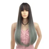 Fashion Women Long Straight Hair Black Wig - Image 5