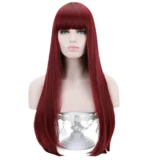 New red wig bangs chemical fibre long hair wig - Image 5