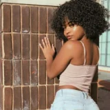 Afro kinky Curly wigs silk black wig small curly hair - Image 1