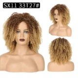 Afro kinky Curly wigs silk black wig small curly hair - Image 3