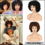 Afro curly African Fluffy Wig Chemical Fibre - Image 7