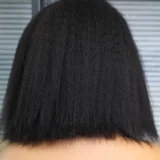 Yaki Kinky Black Short Mechanical Headgear Wig - Image 4