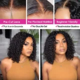 Loose Deep Short Black Lace Frontal Human Hair Wig - Image 3