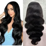 Wavy Black Dark Brown Lace Front Wig Real Hair - Image 3