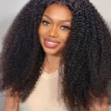 Afro Kinky Curly Lace Front Wig Human Hair - Image 1