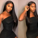 Straight Hair Black Human Hair 13*4 Lace Wigs - Image 4