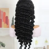 Fluffy Loose Deep Wave Wig | Jet Black | HD Lace Front | Real Human Hair - Image 6