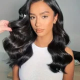 Wavy Black Dark Brown Lace Front Wig Real Hair - Image 1
