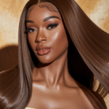 Straight Chocolate Brown Real Hair Lace Front Wigs - Image 2
