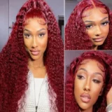 Red Wine Loose Deep Wig Brazilian Hd Lace Frontal Human Hair - Image 6