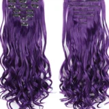 7 Piece Wig Multi Color Hair Extension Piece - Image 6